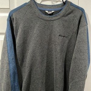 Eddie Bauer sweater/sweatshirt.  Gray blue stripe Size TXL. Lite ware